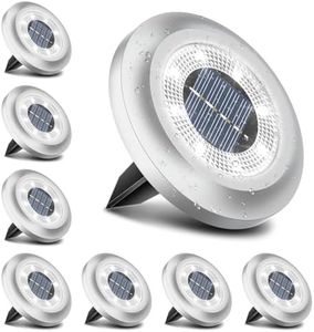 Solar Lights Outdoor Garden,600mAh Solar Ground Lights, 8 LED Solar Disk Lights for Garden Lawn Pathway Yard Landscape Walkway（8 Pack Bright White） ﻿