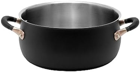 Meyer Accent Series Hard Anodised Stainless Steel Cookware 24cm/4.7liters Casserole Pan/Pot, Pots and Pans, Induction Compatible, Dishwasher Safe, Oven Safe, Matte Black