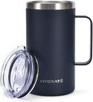 HYDRATE Tumbler with Handle 24oz - Dark Cyan (5395 Pantone) Coffee Mug, Stainless Steel Reusable Travel Mug, BPA-Free Vacuum Insulated Camping Thermal Powder Coated Mug with Lid