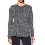 Under Armour Women's Under armour wo tech long sleeve crew twist, Black (001 Metallic Silver, UK