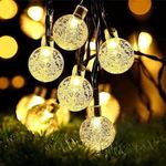 Lezonic Solar Garden Lights, 50 LED 7M/23Ft Outdoor String Lights Waterproof 8 Modes Indoor/Outdoor Garden, Patio, Yard, Home, Party, Wedding, Festival Decoration(Warm White)