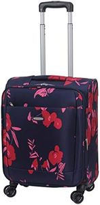 Ariana Lightweight 4 Wheel Suitcase, Cabin Luggage - RT561 (Small - 20" (H58xW37xD24cm), Navy)