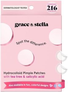 grace & stella Award Winning Pimple Patches for Face - Dermatologist Tested Acne Patches - Hydrocolloid Patch for Breakouts, Whiteheads - Vegan Acne Spot Treatment for Face (Invisible, 216 Count)