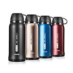 Y·J&H Double Walled Vacuum Insulated Bottle with Cup - Stainless Steel Thermo Flask - Reusable Drinking Water Bottles BPA Free - for Kids & Adult, Sports, Outdoor, Office - 650ml Black