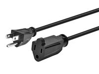 Monoprice 25ft 16AWG Power Extension Cord Cable - SJT 16/3C NEMA 5-15P TO NEMA 5-15R (13A/125V) AP301+SP506 - Black