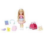 Barbie Toys, Chelsea Doll and Accessories, Travel Set with Puppy and 6 Pieces Including Pet Carrier