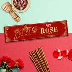 Hem Rose Premium Masala Agarbatti - 2 Boxes, 10 Incense Sticks Each | Elevate Your Space with The Enchanting Aroma of Roses | Perfect for Meditation and Relaxation | Burning Time: 35-40 Minutes