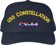 USS Constellation CV-64 Red, White, & Blue Text Only Custom Embroidered Cap