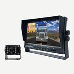 HD 1080P Car Rear Reversing Camera 9" DVR Monitor Kit, 8 IR LED AHD Truck Reverse Rear view Camera + 9 inch 2-Split IPS Screen with 4 Pin 5m/15m Long Cable for 12V-24V Bus Trailer Camper Motohome