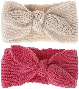 IZUS Turban Headband Baby Girl - Warm Rabbit Knot Hair Band, Knit Head Wrap for Newborn, Toddler and Children