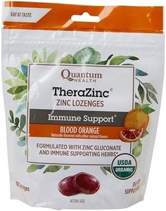 Quantum Health TheraZinc USDA Organic Blood Orange Zinc Lozenges For Adults and Kids, For Immune System Support, Individually Wrapped & Bagged, 18 Ct.