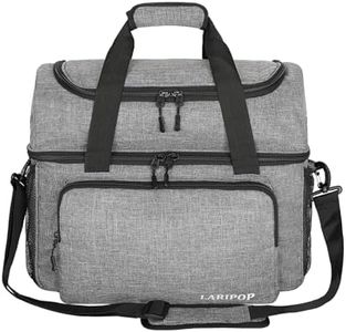 LARIPOP Bowling Ball Bag 2 Ball Bowling Bag with Double Ball Holder - Fits Bowling Shoes Up to Mens Size 16 and Accessories,Grey