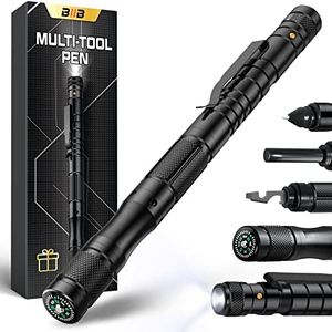 BIIB Regalos para Hombres, Bolígrafo Multifunción con LED, Regalos Originales para Hombre, Gadgets Tecnológicos, Camping Accesorios, Regalo Navidad