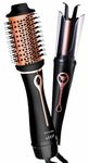 Urban Yog 3-in-1 Hot Air Brush & MakeMeBold Automatic Hair Curler Combo | Hair Dryer, Straightener, Volumizer & Curler | 1200 Watts, Dual Voltage, Anti-Scald, Ceramic Coating, Black and Rose Gold