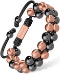 MagnetRX® Magnetic Bracelets for Men & Women – MAX Strength Magnetic Hematite & Copper Bracelet with 8mm Solid Copper Beads (Double Copper)