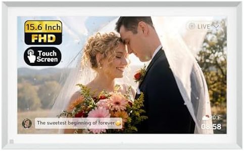 NexFoto 15.6 Inch Touchscreen Digital Picture Frame 64GB, FHD IPS WiFi Digital Photo Frame, Auto- Rotate, Easy to Share Photos/Videos via App/USB/Micro SD, Gifts for Women, Silver