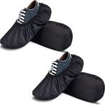 SATINIOR 2 Pairs Black Bowling Shoe Covers Non-slip Bowling Shoe Covers Shoe Protector Covers for Bowling Adults Mens(L)