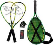 Speedminton SJR Set Speedminton Junior Set - Original Speed Badminton/Crossminton Children's Set Includes 2 Kids Rackets, 2 Fun Speeder and Bag. - Two Colors y, one Size fit All