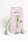 Estrid Starter Kit - Steel Razor + 2 * 5 blade Refill + Wall holder Razor for Body, Vegan, For sensitive skin, 2 refill cartridges (Matcha)