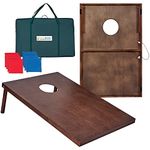 SpexDarxs Wooden Cornhole Set, 3x2Ft Cornhole Board Game Set with 8 Bean Bags, Carrying Bags-Portable Toss Game for Indoor and Outdoor Play