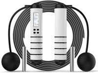 IOVFIT CardioX Adjustable Weighted Jump Rope with Calorie Counter | Knot-Free,Speed Skipping Rope for Fitness, Gym | Ideal for Women, Men, Kids | 9.85ft,Black