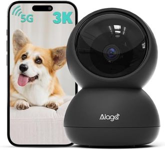 Alaga Indoor Security Camera,3K, 360° Pan/Tilt, Human/Pet/Motion AI, Night Vision, Speaker, Indoor Camera with Phone App, Compatible with Alexa & Google Assistant,5G & 2.4G WiFi,Black