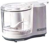 BLACK+DECKER HC150W One-Touch 1.5 Cup Capacity Electric Food Chopper with Improved Assembly & Lid, White