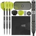 Target Darts 975 01 24G 97.5% Tungsten Swiss Point Steel Tip Darts Set, Black and Green