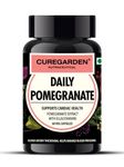 Curegarden Daily Pomegranate Extract; Natural Heart Health Support, Manage Blood Pressure, Slows Arterial Wall Thickening, Healthy Blood Flow| 400 mg| Veg Capsule.