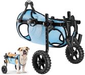 VEVOR Dog Wheelchair for Back Legs, Adjustable 2 Wheels Pet Wheelchair, Lightweight Dog Cart with Shock-Absorbing Wheels, Mobility Support Wheel Chair for Disabled Injured Dogs up to 33lbs, Medium