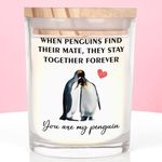 Anniversary Candle Gifts for Women Men, Funny Gifts for Him Her Engagement Gifts for Couples You are My Penguin Birthday Presents for Her Girlfriend Him Boyfriend