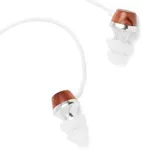 Symphonized ALN Premium Genuine Wood in-Ear Noise-isolating Headphones, Earbuds, Earphones with Mic (White)