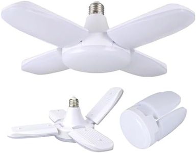 Luminsco LED Garage Light Bulb, 60W Deformable Garage Ceiling Lights with 4 Adjustable Panels, 7000LM 6500K LED Shop Light LED Bulb Light E27/E26 Garage Lighting Fixture for Garage,Indoor, Attic Light