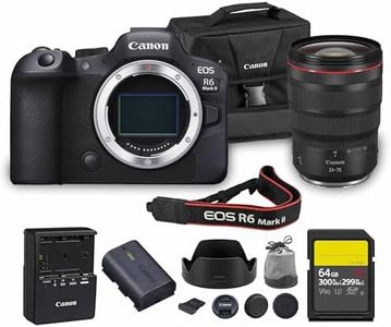 Canon EOS R6 Mark II Mirrorless Camera | 24.2MP Full Frame Sensor 4K 60p Video | Dual Pixel AF in-Body Stabilization for Professionals (5666C002) + Canon RF 24-70mm Lens + 64GB Card + Canon Bag