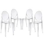 Modway 4 Philippe Starck Style Victoria Ghost Chair Set