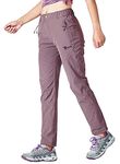 TBMPOY Women's Hiking Cargo Pants Quick Dry Breathable Camping Fishing Stretch Trousers(Purple CA XXL)