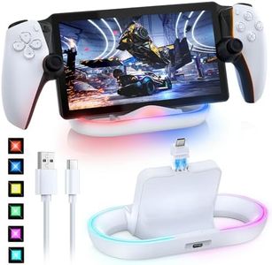 FASTSNAIL Supporto di ricarica per PS Portal compatibile con cover rigida/morbida, stazione di ricarica RGB per TPU/EVA/custodia protettiva in silicone durante la ricarica, supporto di ricarica per