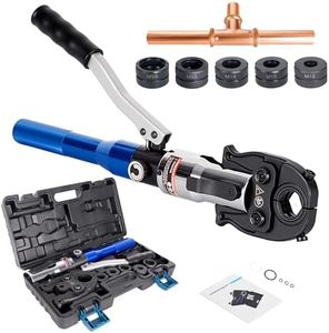 AMZCNC Profi Presszange (hydraulisch) Presswerkzeug M-Kontur 12-15-18-22-28 Set Presswerkzeug HPZ mit 360° drehbarem Kopf,für Kupferrohr, Edelstahlrohr, Edelstahlrohr, Backeneinsätze M