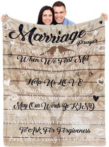 Wedding Gifts for Couples 2023 Marriage Prayer Throw Blanket for Couple Newlyweds Fleece Flannel Best Bride to Be Groom Gifts for Wedding Day Bridal Shower Anniversary Honeymoon Engagement, 50x60 Inch