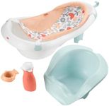 Fisher-Price™ Baby to Toddler Bath 4-in-1 Sling 'N Seat Tub with Removable Infant Support and 2 Toys, Summer Blossoms