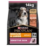 PRO PLAN Medium & Large Adult Senior 7+ Sensitive Skin Salmon Dry Dog Food 14kg