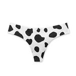 Poetesant Pocket Pet Thong for Women Cute Cat Low Waist Underwear Panties 3D Print Cat Seamless Sexy T-Back Thong, Cow Print, Medium