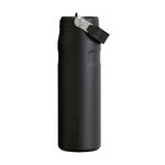 Stanley 1913 Flip Straw Sports Water Bottle with Straw 0.7L - 10 Hours Cold - 3 Days Iced - Stainless Steel - BPA Free - Leak Resistant - Fits in Cup Holder - Dishwasher Safe - Black