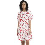 UNITED COLORS OF BENETTON Cotton Camouflage Round Neck Women Dresses (Size: M)-23P3SSD22714I901
