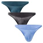 FEOYA Underwear Men's 6 Pack Classic Low Rise Thong Bikini Stretchy Hip Briefs