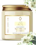 ThinkArtDecor Scented Soy Wax Candle, 450 gm, 35-40 Hrs| Luxury Aroma Therapy Votive Jar with 2 Aromatic Tea Lights | Scented Candles for Home Decor Gift Set | Fragrance Midnight Jasmine