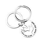 ENSIANTH I Love You to The Moon and Back Keychain Set Sign Language I Love You Gift Interlocking Puzzle Keychain, Moon and Back Keychain, S