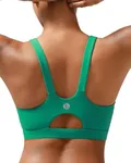 RUNNING GIRL Sports Bra for Women, Molded Cups Y Back Strappy Sports Bras High Support Yoga Bra(3026_Bright Green_XL)