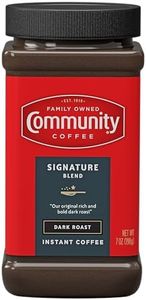 Community Coffee Signature Blend Dark Roast Premium Instant 7 Oz Jar (4 Pack), Full Body Rich Bold Taste, 100% Select Arabica Coffee Beans