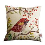 Nunubee Linen Cotton Cute Throw Pillow Case Home Sofa Cushion Cover Tree Bird 8